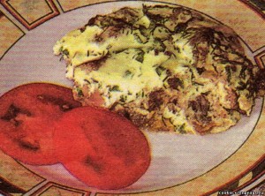 Омлет с куриной печенью Омлет с куриной печенью