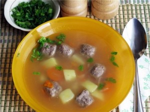 Суп картофельный с мясными фрикадельками Суп картофельный с мясными фрикадельками