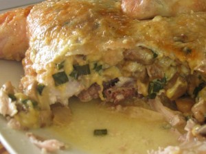 Курица, фаршированная грибами и сыром Курица, фаршированная грибами и сыром