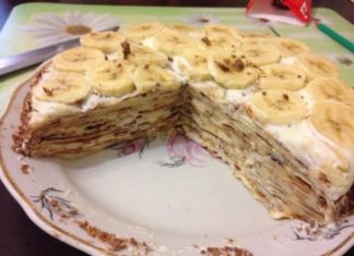 Блинный торт с бананом