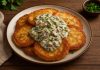 Картофельные блины с грибным соусом в домашних условиях