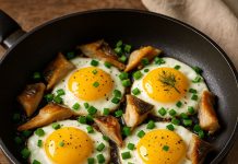 Яичница с копчёной рыбой в домашних условиях