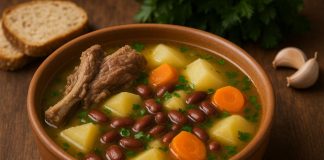 Суп из баранины с фасолью в домашних условиях (Северная Осетия)