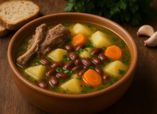 Суп из баранины с фасолью в домашних условиях (Северная Осетия)