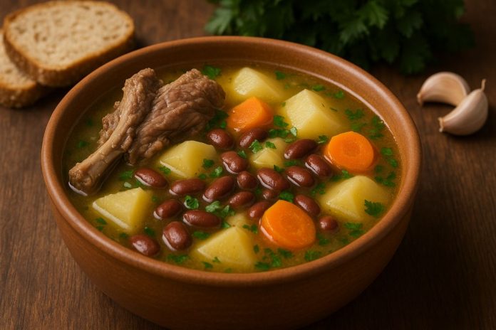 Суп из баранины с фасолью в домашних условиях (Северная Осетия)