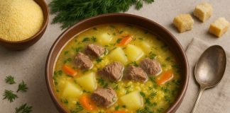 Суп с говядиной и кукурузной крупой в домашних условиях (Кабардино-Балкария) Суп с говядиной и кукурузной крупой в домашних условиях (Кабардино-Балкария)