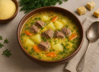 Суп с говядиной и кукурузной крупой в домашних условиях (Кабардино-Балкария)