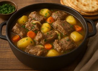 Черкесское жаркое с бараниной в домашних условиях (Карачаево-Черкесия)