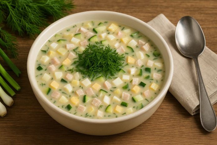 Марийская окрошка с квасом и сметаной (Марий Эл) Марийская окрошка с квасом и сметаной (Марий Эл)