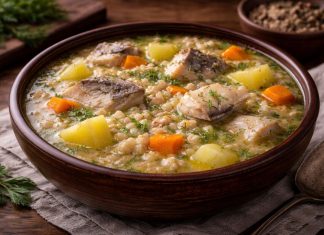 Суп из рыбы с крупой по-коми