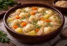 Суп с клецками и курицей по-удмуртски