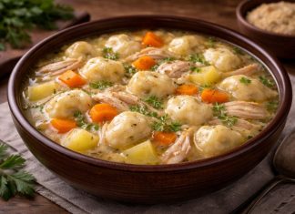 Суп с клецками и курицей по-удмуртски