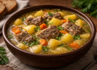 Суп шуртань с мясом и картофелем в домашних условиях (Мордовия)