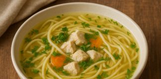 Токмач — татарский куриный суп с лапшой (Татарстан)