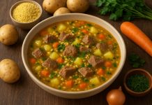 Туванга — густой мясной суп с крупой (Чувашия) Туванга — густой мясной суп с крупой (Чувашия)