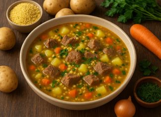 Туванга — густой мясной суп с крупой (Чувашия)