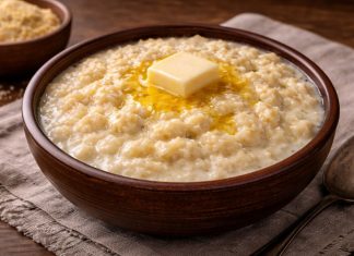 Удмуртская каша с молоком и маслом