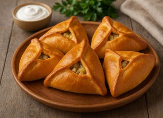 Эчпочмаки с курицей и картофелем в домашних условиях (Башкирия)