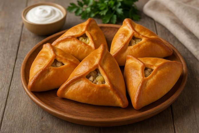 Эчпочмаки с курицей и картофелем в домашних условиях (Башкирия)