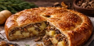 Вологодский пирог с картофелем и грибами в духовке Вологодский пирог с картофелем и грибами в духовке