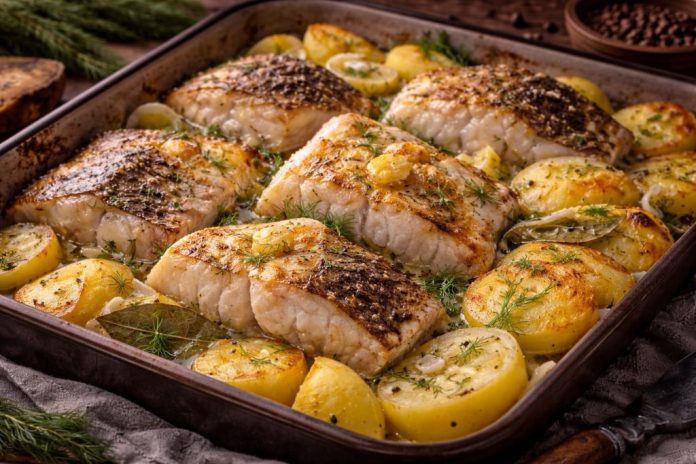 Запечённая рыба с картофелем по-мурмански в домашних условиях (Мурманская область) Запечённая рыба с картофелем по-мурмански в домашних условиях (Мурманская область)