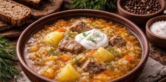 Новгородские щи из квашеной капусты в домашних условиях (Новгородская область)