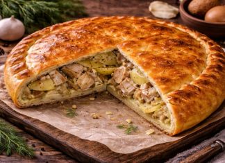 Новгородский пирог с рыбой и картофелем в духовке (Новгородская область)