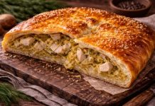 Пирог с капустой и рыбой по-ленинградски в духовке (Ленинградская область)