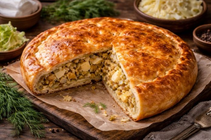 Пирог с капустой и яйцом по-пермски в духовке (Пермский край)