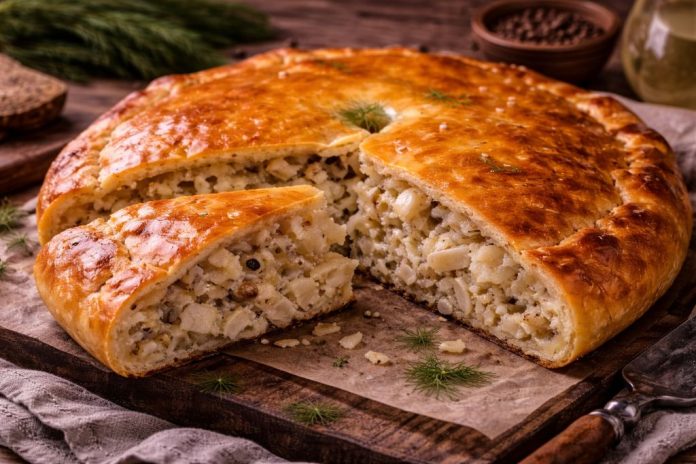 Пирог с рыбой и рисом по-северному в духовке (Мурманская область) Пирог с рыбой и рисом по-северному в духовке (Мурманская область)