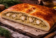 Поморский рыбник с треской и луком в духовке (Архангельская область)