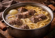 Суп из говядины с лапшой по-якутски в домашних условиях Суп из говядины с лапшой по-якутски в домашних условиях