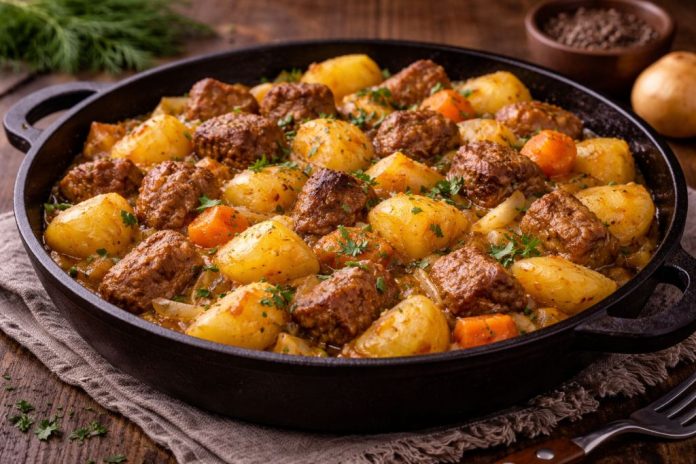 Картофель с мясом по-амурски в домашних условиях