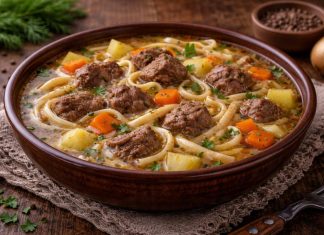 Суп с лапшой и говядиной по-амурски в домашних условиях