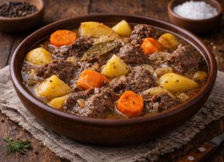 Тушёная говядина с луком и корнеплодами по-забайкальски (Забайкальский край)