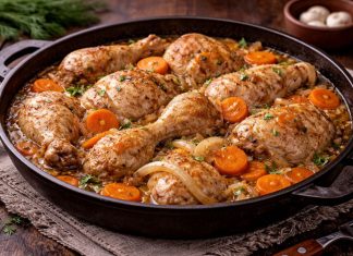 Тушёная курица с луком и морковью по-биробиджански в домашних условиях (Еврейская автономная область)