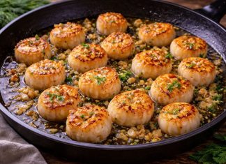Гребешки, обжаренные с чесноком в домашних условиях (Приморский край)