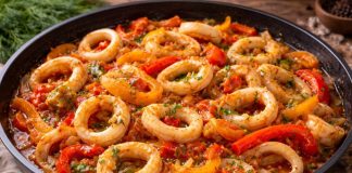 Кальмары, тушёные с овощами в домашних условиях