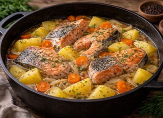 Картофель с рыбой в казане по-камчатски в домашних условиях