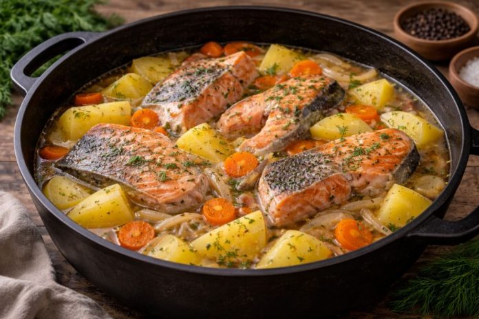 Картофель с рыбой в казане по-камчатски в домашних условиях Картофель с рыбой в казане по-камчатски в домашних условиях