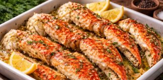 Краб, запечённый с маслом и чесноком в домашних условиях (Приморский край)