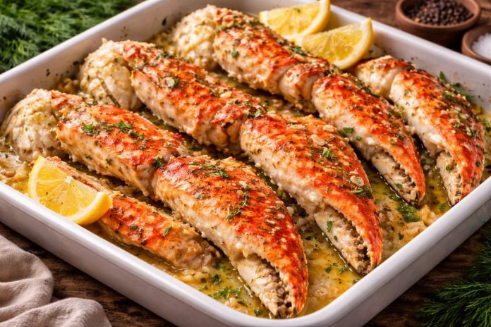 Краб, запечённый с маслом и чесноком в домашних условиях (Приморский край) Краб, запечённый с маслом и чесноком в домашних условиях (Приморский край)