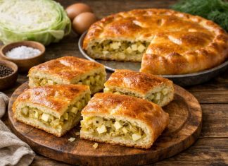 Пирог с капустой и яйцом по-биробиджански в духовке