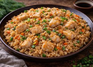 Рис с рыбой и соевым соусом в домашних условиях (Приморский край)