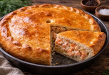 Рыбный пирог с лососем по-камчатски в духовке Рыбный пирог с лососем по-камчатски в духовке