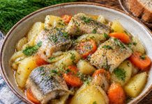Тушёная рыба с картофелем в домашних условиях (Сахалинская область)