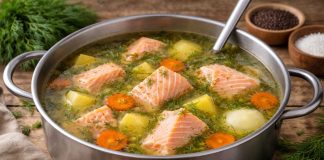 Уха из лосося по-камчатски в домашних условиях