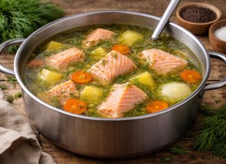 Уха из лосося по-камчатски в домашних условиях