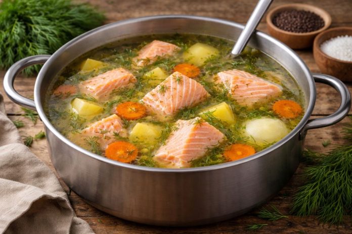 Уха из лосося по-камчатски в домашних условиях