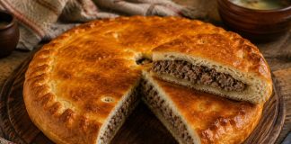 Домашний пирог с мясом в духовке (Магаданская область)